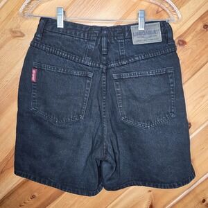 Vintage 90s Y2K UNIONBAY High Waisted Black Denim Jean Shorts Size 11  5" Inseam